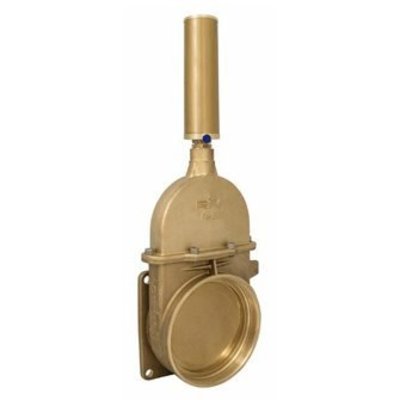 RIV messing schuifafsluiter type 43, flens x bi dr incl dubbelwerkende pneumatische cilinder
