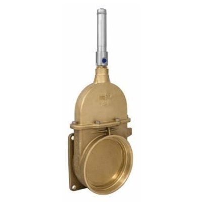 RIV messing schuifafsluiter type 44, flens x bi dr, incl dubbelwerkende hydraulische cilinder