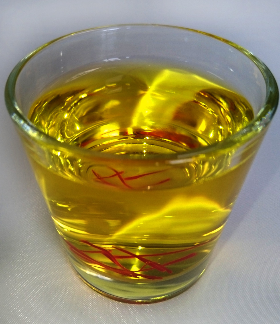 Saffron in a glass of water