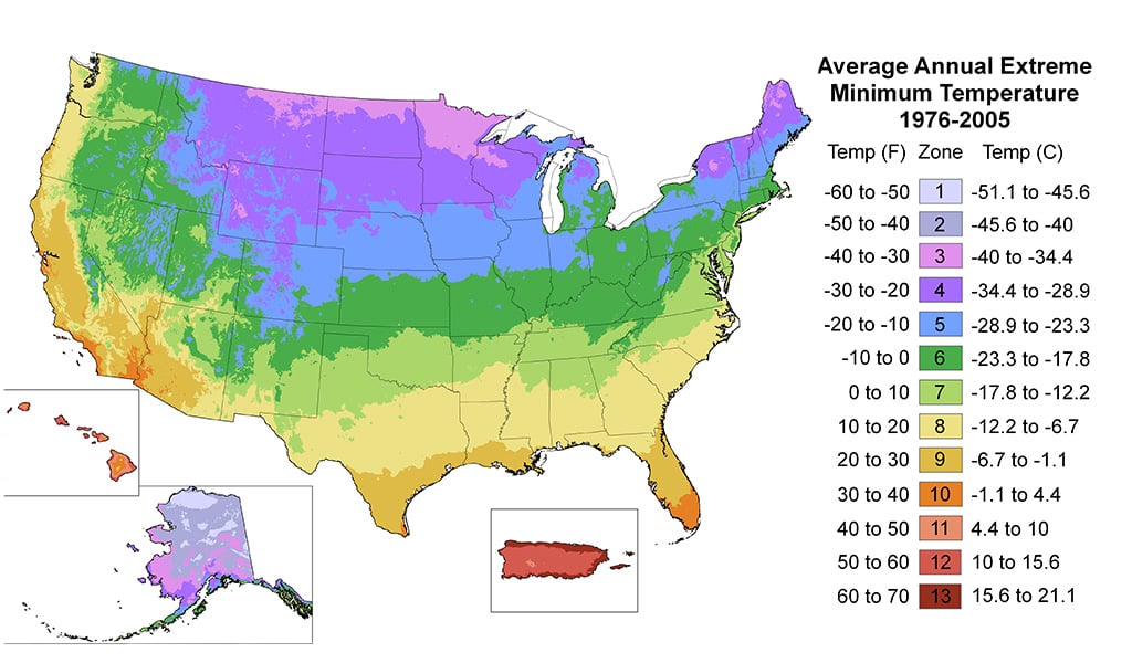 Plant hardiness zones