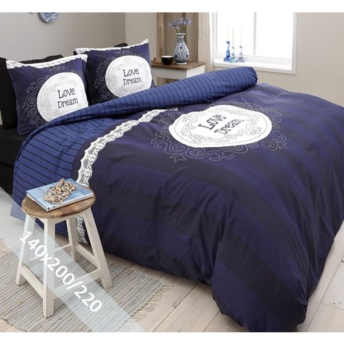 DreamHouse Dekbedovertrek - Love of Dream - Navy - 140x200-220 cm DreamHouse Dekbedovertrek - Love of Dream - Navy - 140x200-220 cm