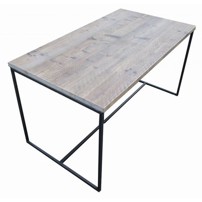 Bureau van steigerhout en metaal