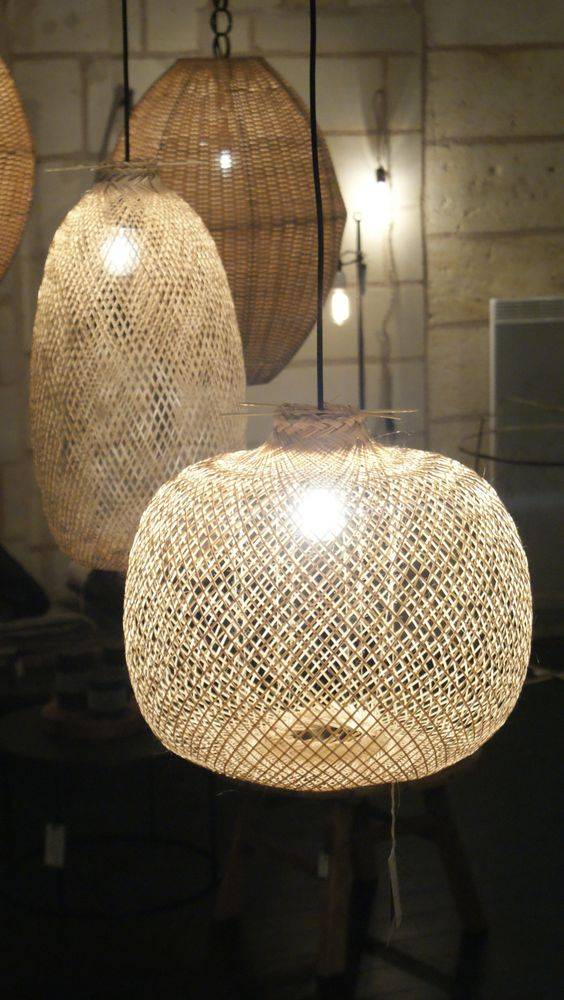  Lampe Suspension Bambou  naturel 24xh65cm 