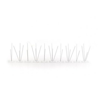Anti-duivenpinnen op Polycarbonaatstrip 50 cm met 30 pinnen, MIC103