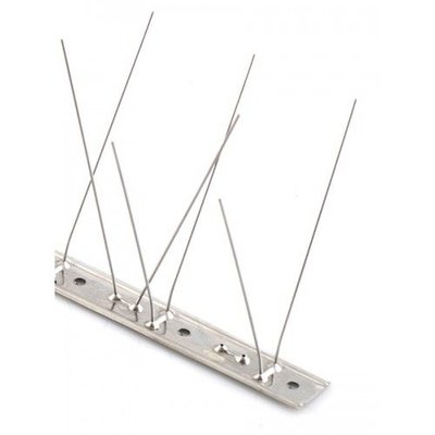 Duivenpinnen op RVS-strip van 100 cm, met 60 RVS pinnen, MIC760 - 1 mt/st