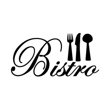 Muursticker Bistro (Met bestek)