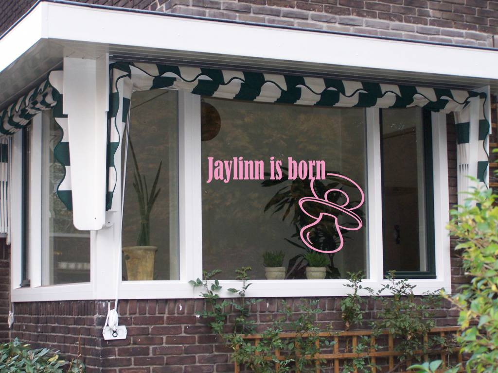 Geboorte sticker met speen en naam