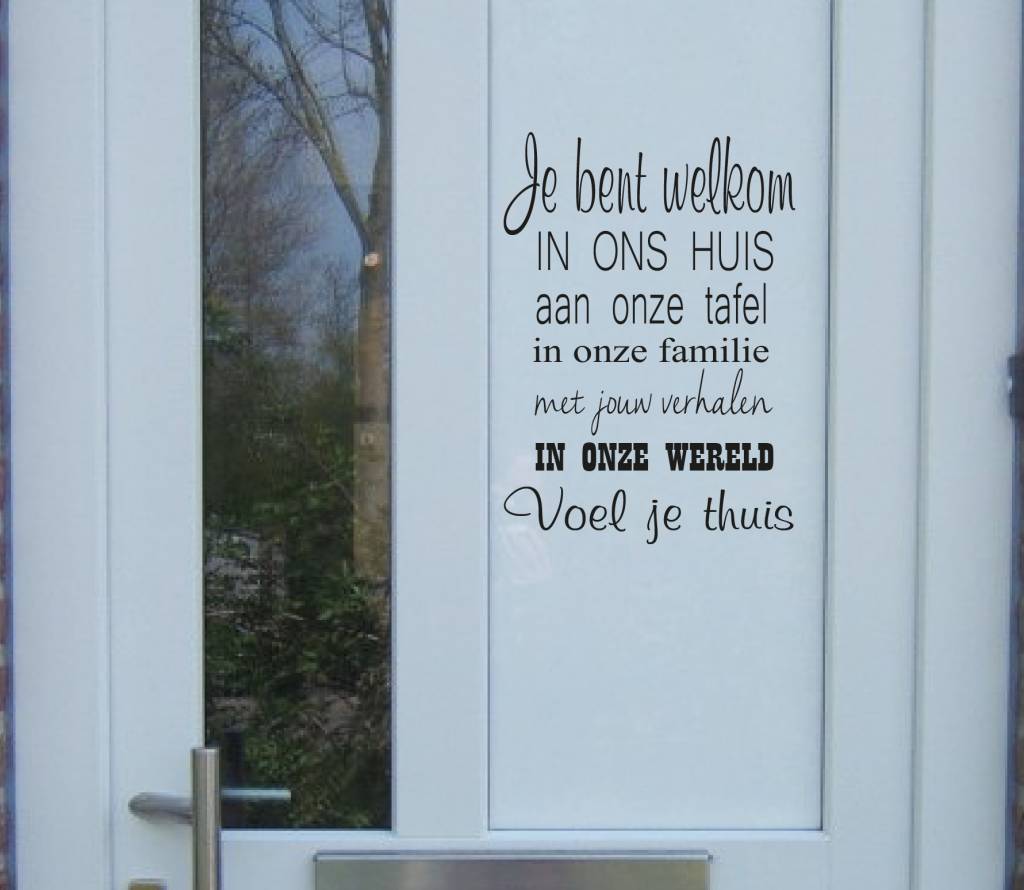 Deursticker je bent welkom