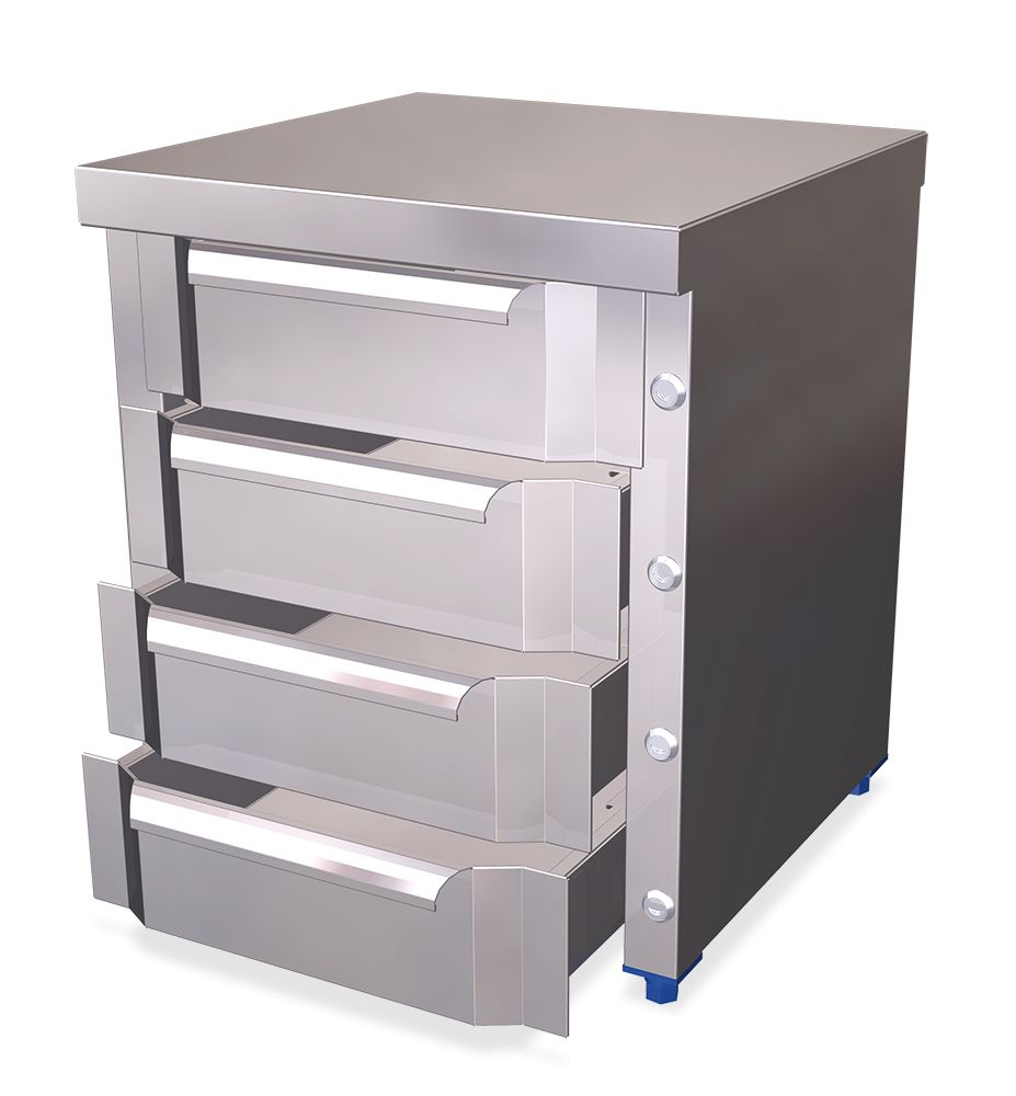 Modular box with 4 drawers INOX RVS FOR FOOD INDUSTRY
