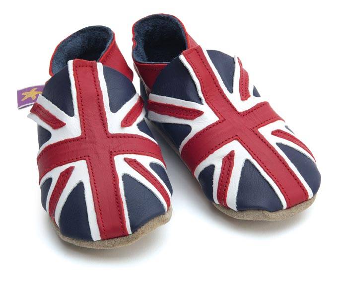 babyslofjes union jack navy red