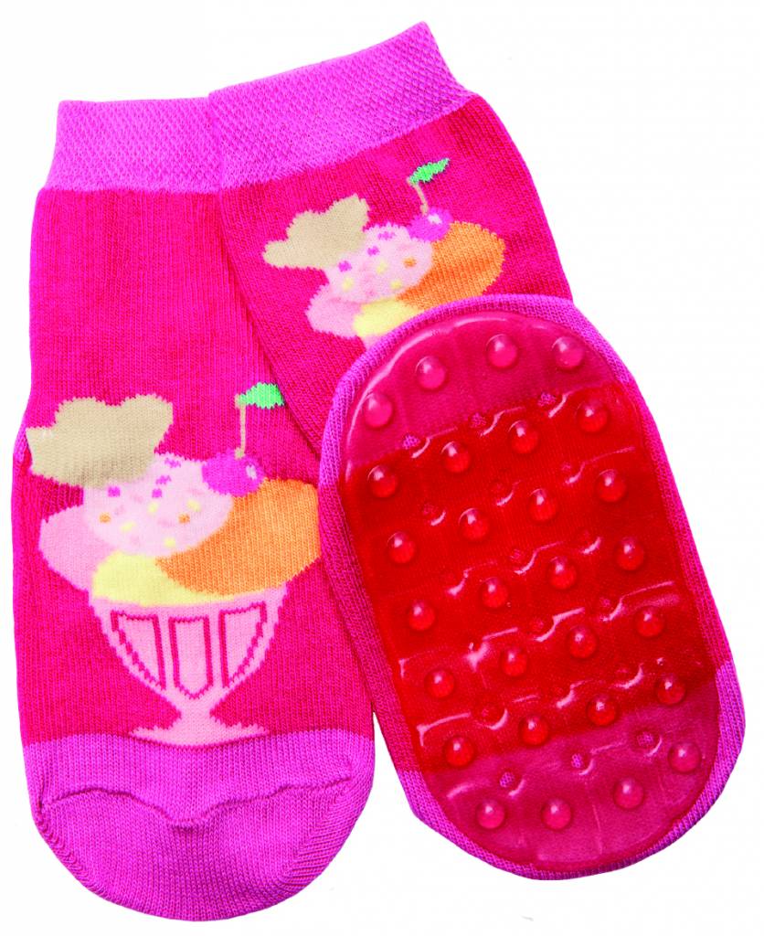 anti-slip sokken Stoppi fuchsia ijsje