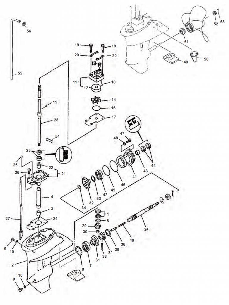Impeller 63V-44352-01 - Yamaha Ersatzteile für Außenborder