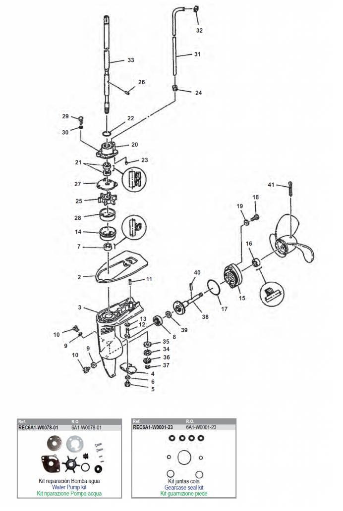 6L5-44352-00 Wasserpumpe Laufrad Für Yamaha Außenbordmotor Motor