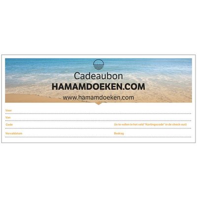 Hamamdoeken.com Cadeaubon