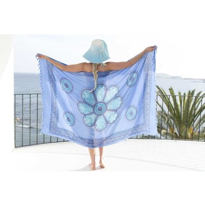 Pareo Flower blue turquoise blue