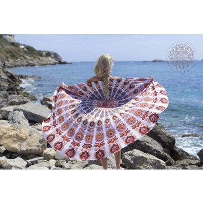 Call it Fouta! Roundie Gypsy Peacock carnival orange