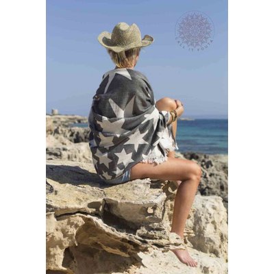 Call it Fouta! hamamdoek Stars black 175x95cm