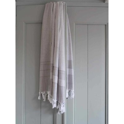 Ottomania hamamdoek met badstof donkergrijs 170x95cm