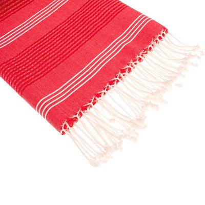 Hamams own hamamdoek BeachFun rood 180x90cm