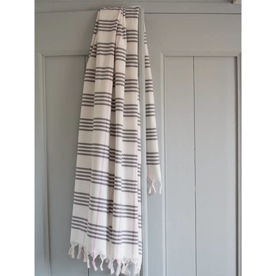 Ottomania hamamdoek XL donkergrijs geruit 210x100cm - Copy