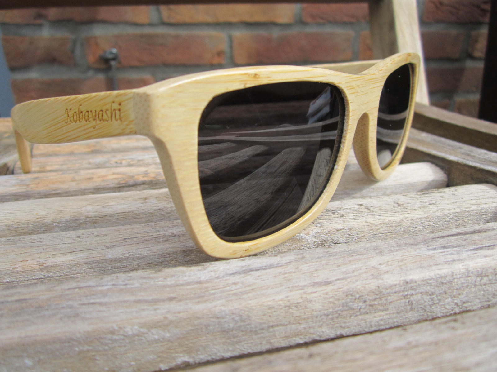 houten zonnebril