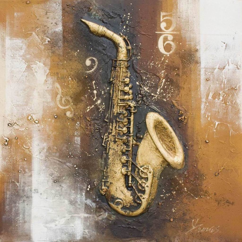 3D painting canvas 80x80cm Saxophone Eliassen Home & Garden Pleasure