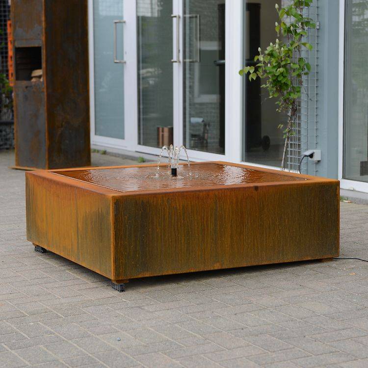 Water Table Adezz Square Corten Steel In 3 Sizes - Eliassen Home 