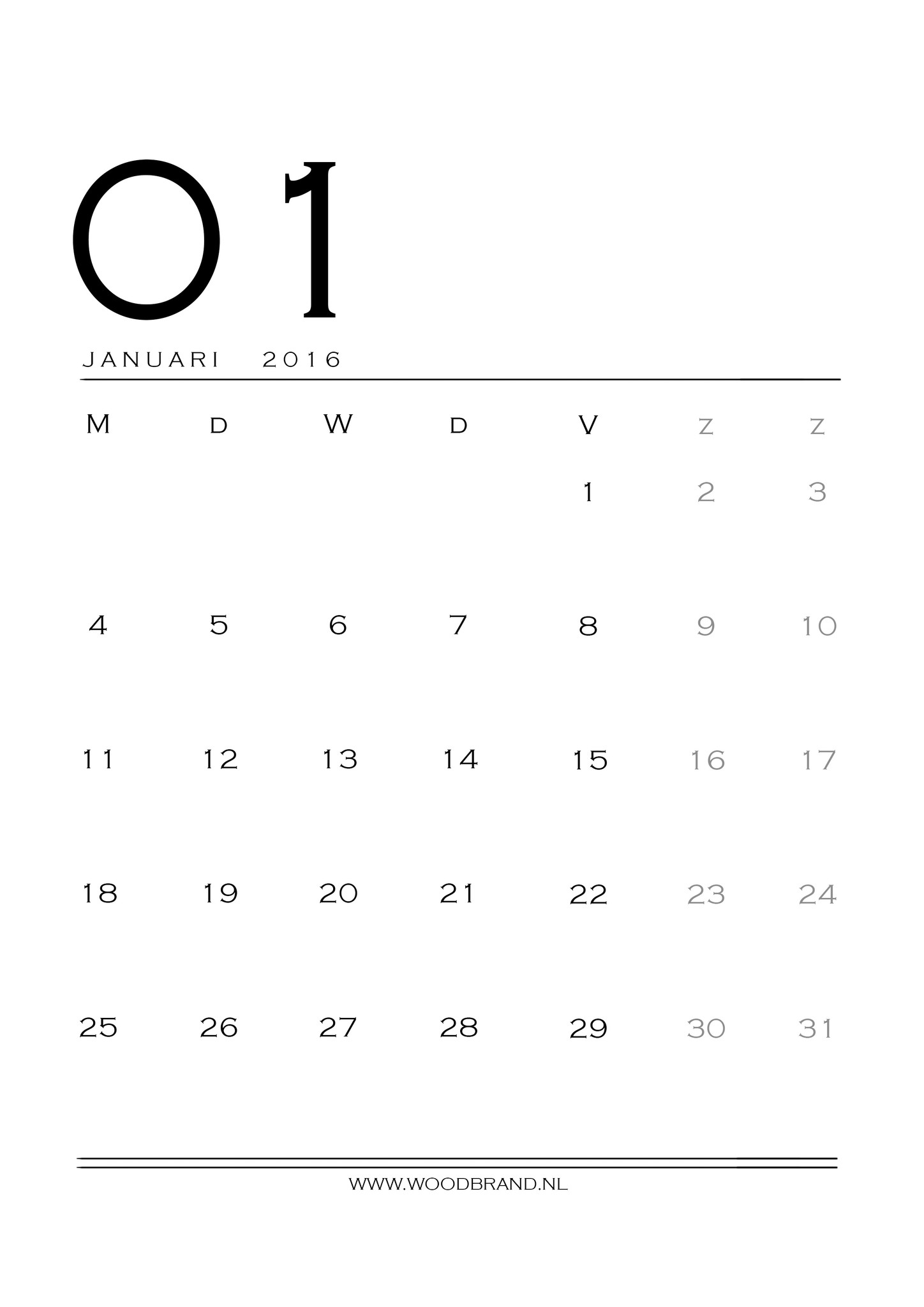 Printable januari