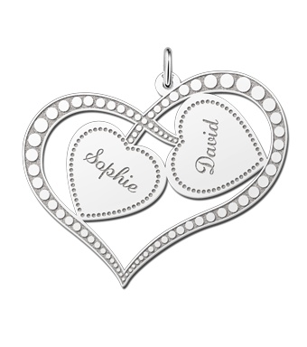 Engraved Silver Pendant With Two Hearts Kaya Jewellery Uk Kaya Jewellery Silver Mum Pendant Always In My Heart
