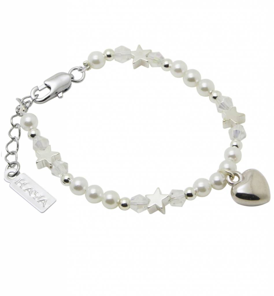 Childrens Handmade Silver Bracelet Shine Bright With Heart Kaya Kaya Jewellery Children S Bracelet Shine Bright