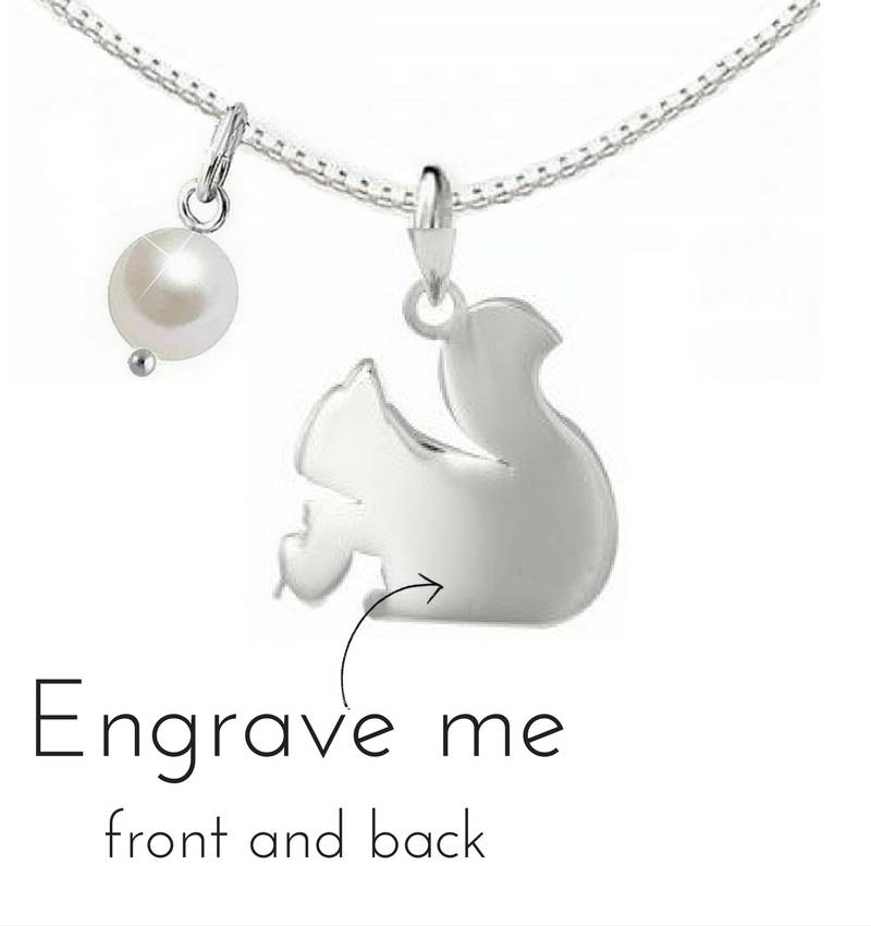 Beautiful Silver Squirrel Engraved Necklace For Mum Kaya Jewellery Uk Kaya Jewellery Silver Necklace Squirrel With First Name