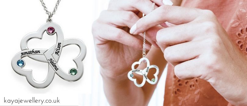 Personalized Swarovski Birthstone Silver Mum Pendants - Perfect Gift for Mum