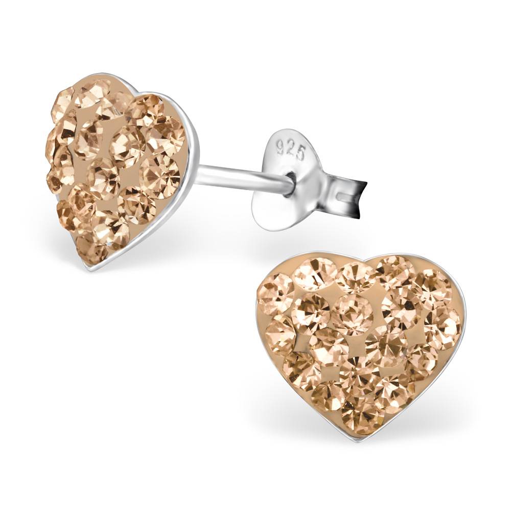 Sterling Silver Bow Ribbon Earrings Online Kaya Jewellery Uk Kaya Jewellery Children S Silver Heart Ear Studs With Crystal