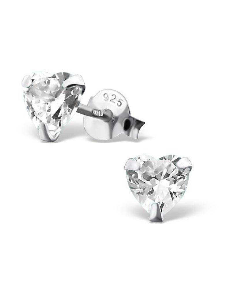 Sterling Silver Bow Ribbon Earrings Online Kaya Jewellery Uk Kaya Jewellery Children S Silver Ear Studs White Crystal Heart