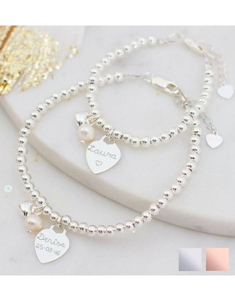 3 Silver Bracelets Cute Heart Kaya Jewellery Uk Kaya Jewellery Two Bracelets Cute With Engraved