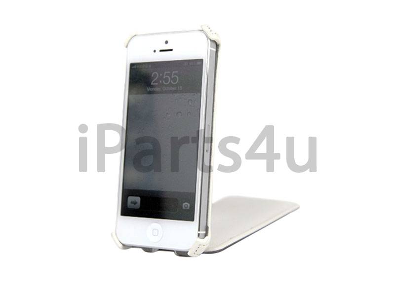 Iparts4U Flip Case Iphone 55S Klaphoesje Wit Leer iparts4u kopen in de aanbieding
