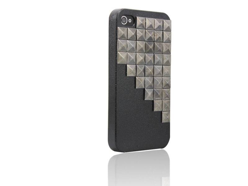 Iparts4U Hardcover Snap Case Hoesje Iphone 44S Vierkante Studs Zwart iparts4u kopen in de aanbieding