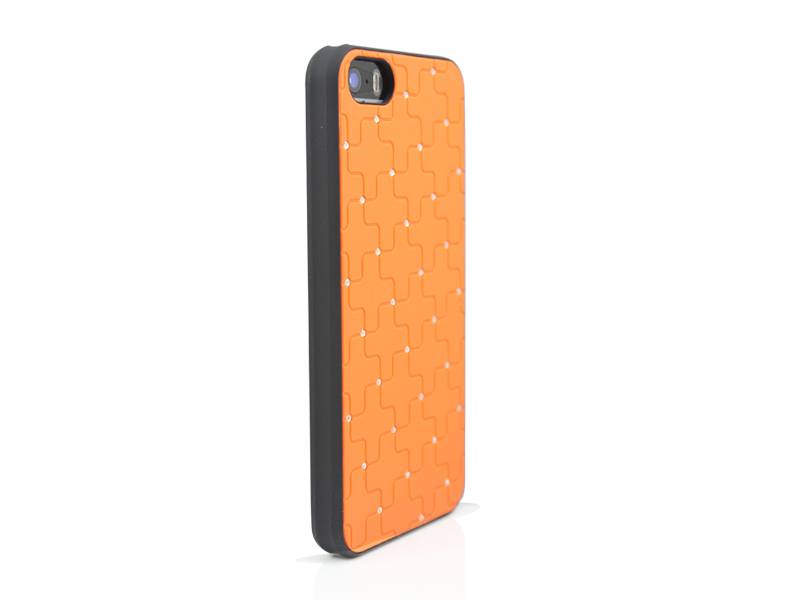 Iparts4U Iphone 5 5S Hardcover Hoesje Diamantjes Oranje iparts4u kopen in de aanbieding