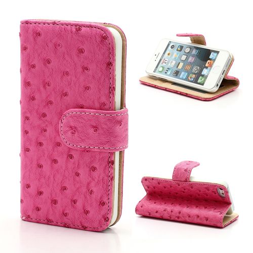 Iparts4U Iphone Se5S5 Bookcase Leder Struisvogel Roze iparts4u kopen in de aanbieding Iparts4U Iphone Se5S5 Bookcase Leder Struisvogel Roze iparts4u kopen in de aanbieding
