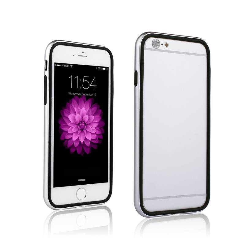 Iparts4U Iphone 6 En 6S Dubbele Bumper Zilver Zwart iparts4u kopen in de aanbieding