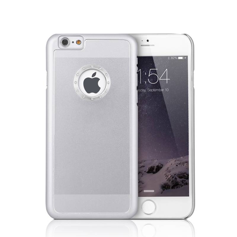 Iparts4U Iphone 6 En 6S Aluminium Logo Snap Case Hoesje Diamantjes Zilver iparts4u kopen in de aanbieding