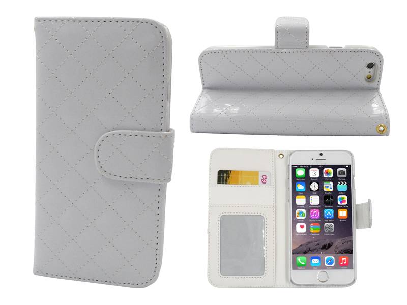 Iparts4U Iphone 6 En 6S Leder Lak Bookcase Hoesje Wit iparts4u kopen in de aanbieding