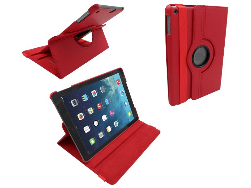 Iparts4U Ipad Air Leder Hoes Draaibaar 360 Graden Rood iparts4u kopen in de aanbieding