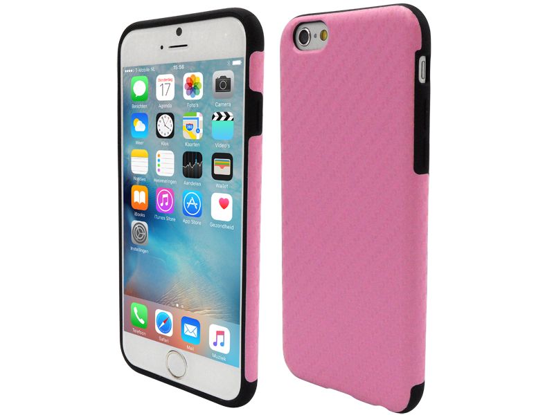 Iparts4U Iphone 6 En 6S Siliconen Gel Hoesje Carbon Roze iparts4u kopen in de aanbieding