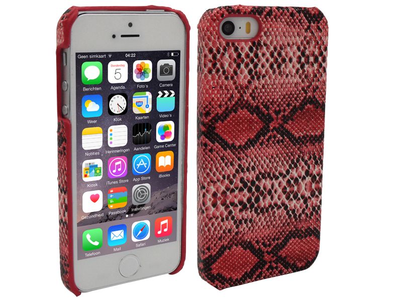 Iparts4U Iphone 5 En 5S Hoesje Hardcover Slangenprint Rood iparts4u kopen in de aanbieding