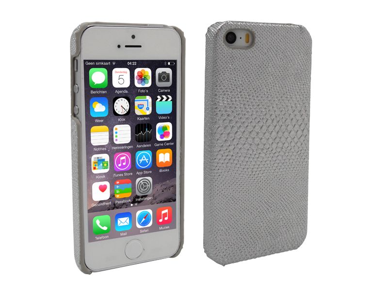 Iparts4U Iphone 5 En 5S Hoesje Hardcover Slangenprint Zilver iparts4u kopen in de aanbieding