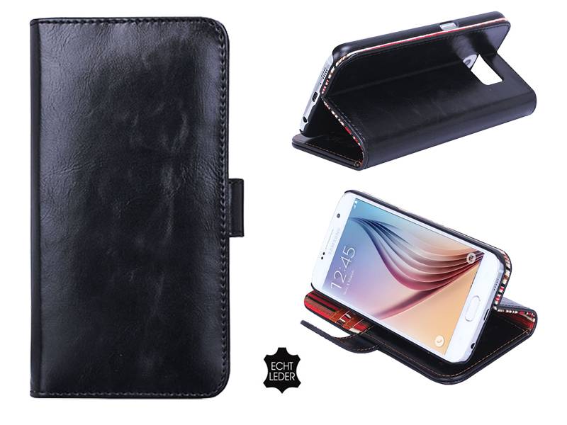 Iparts4U Samsung Galaxy S6 Bookcase Hoesje Leder Zwart iparts4u kopen in de aanbieding
