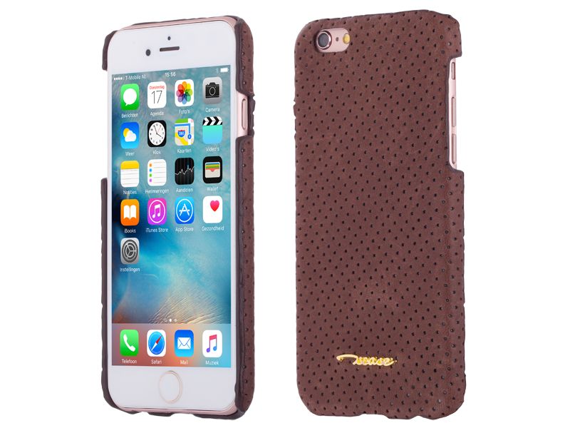 Iparts4U Iphone 6 En 6S Hardcase Hoesje Suede Look Design Bruin iparts4u kopen in de aanbieding