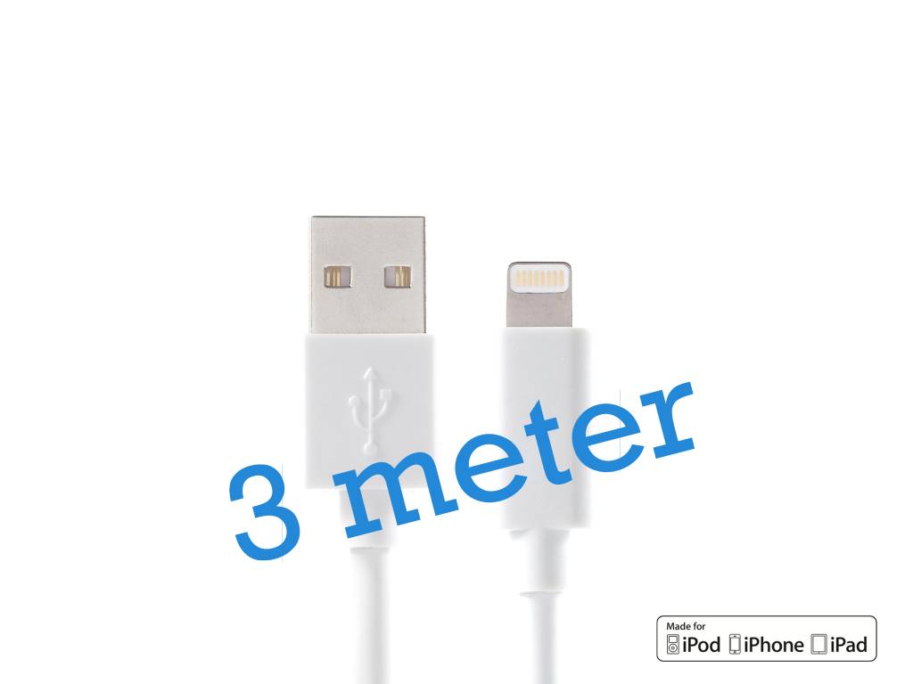 Opso Iphone 55S66Sipad Lightning Kabel Mfi Wit 3M opso kopen in de aanbieding