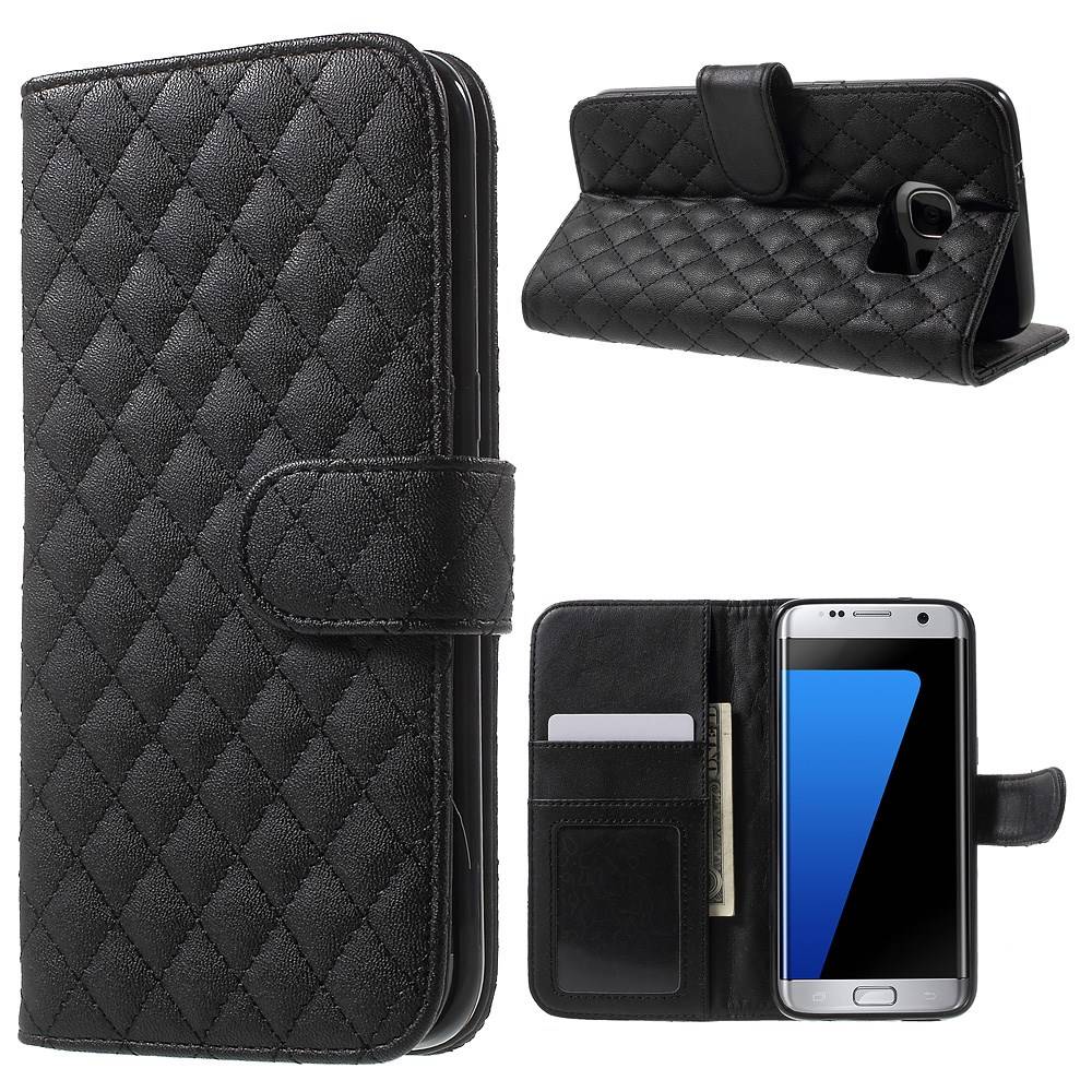 Iparts4U Samsung Galaxy S7 Edge Bookcase Hoesje Ruit Zwart iparts4u kopen in de aanbieding